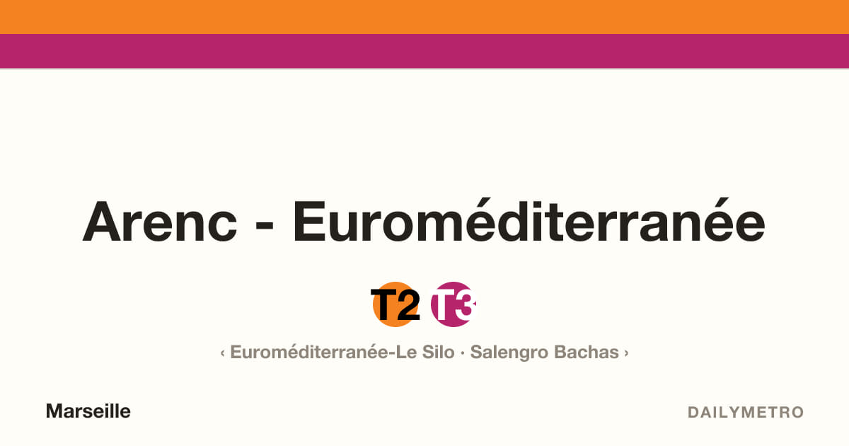 Station Arenc - Euroméditerranée · Lignes T2, T3