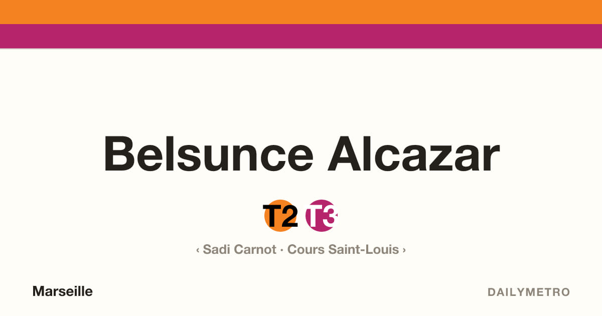 Belsunce Alcazar station · Lines T2, T3