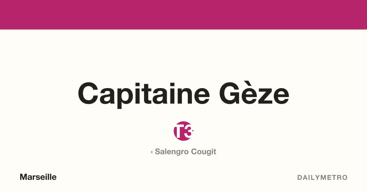 Station Capitaine Gèze · Lignes T3