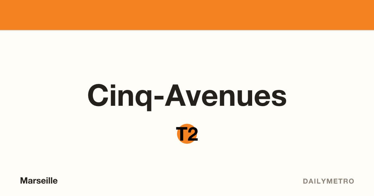Station Cinq-Avenues · Lignes T2
