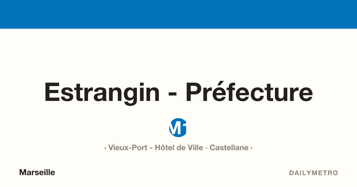 Station Estrangin - Préfecture · Lignes M1