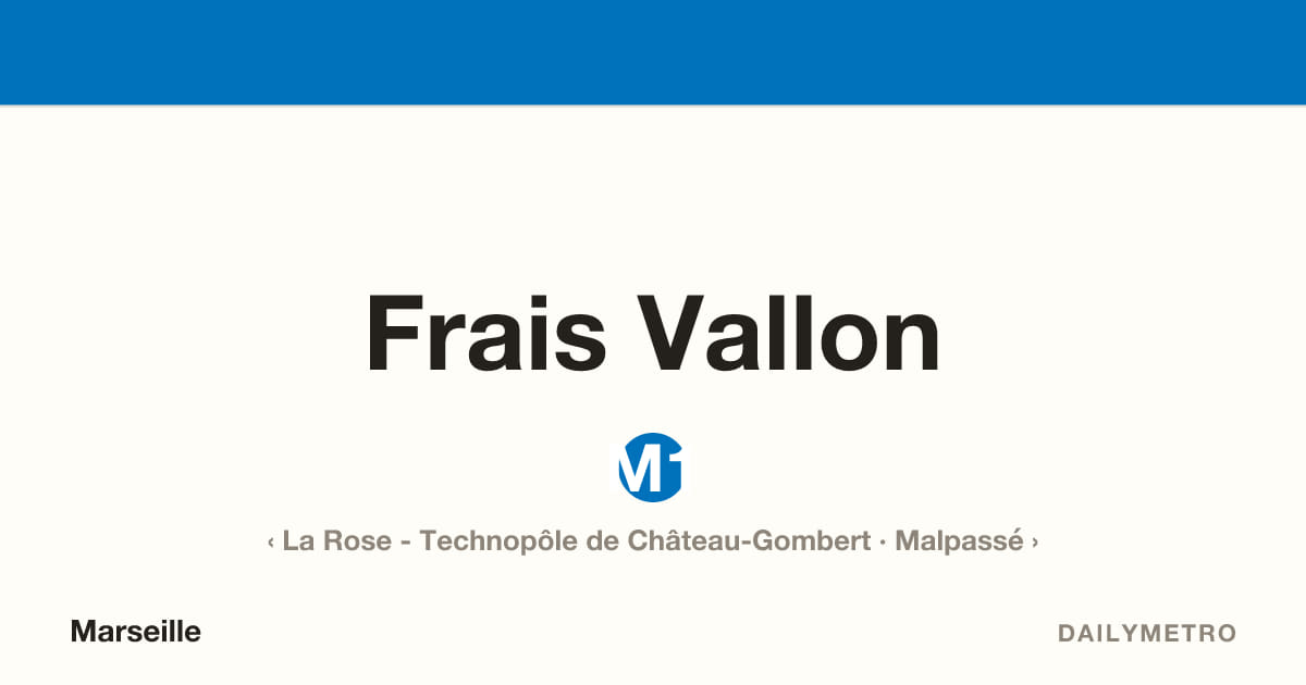 Station Frais Vallon · Lignes M1
