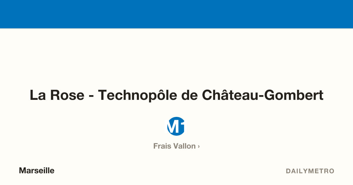Station La Rose - Technopôle de Château-Gombert · Lignes M1