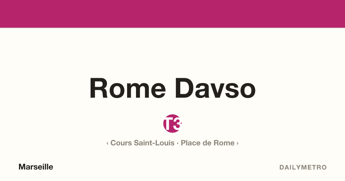 Station Rome Davso · Lignes T3