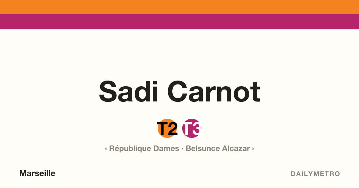Station Sadi Carnot · Lignes T2, T3