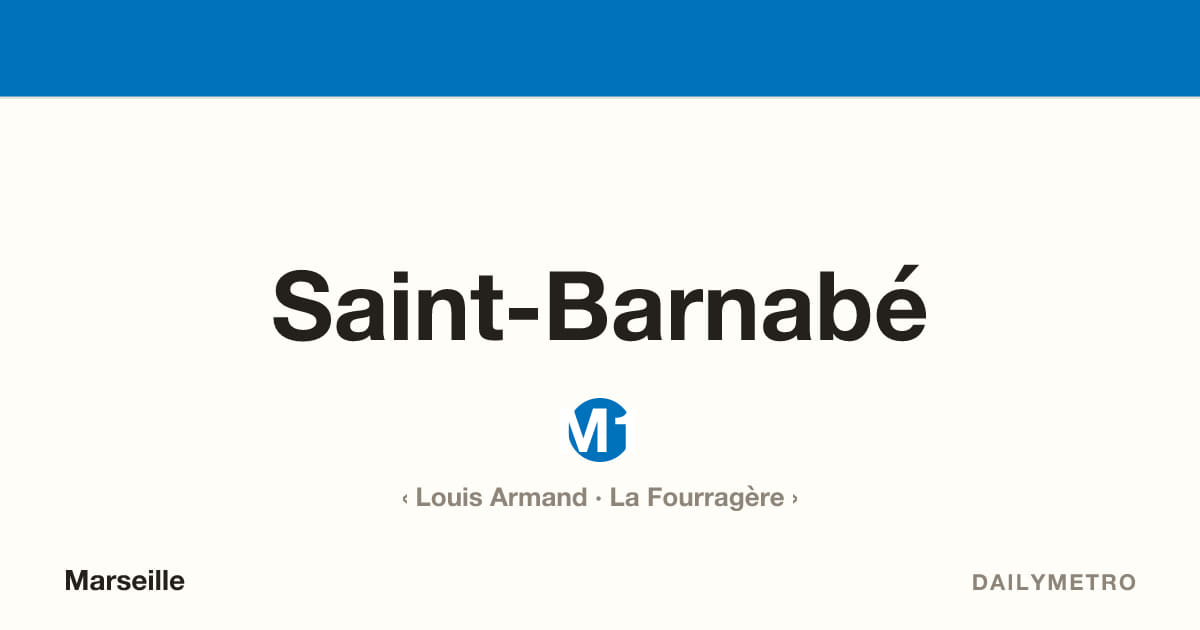 Station Saint-Barnabé · Lignes M1