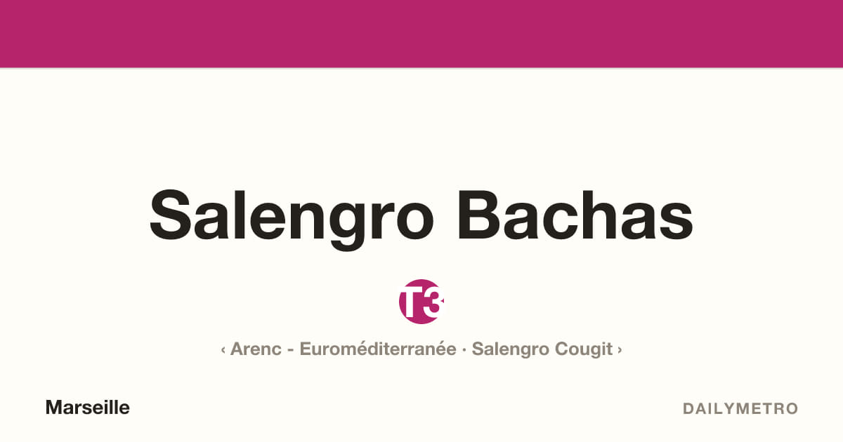 Station Salengro Bachas · Lignes T3