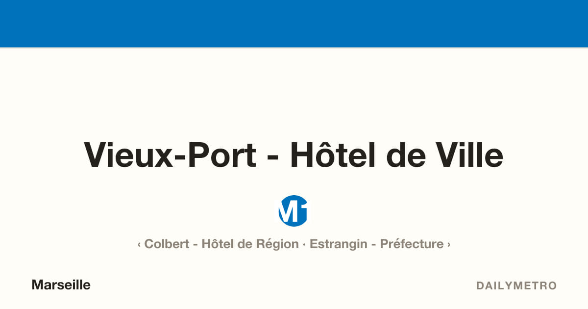 Station Vieux-Port - Hôtel de Ville · Lignes M1
