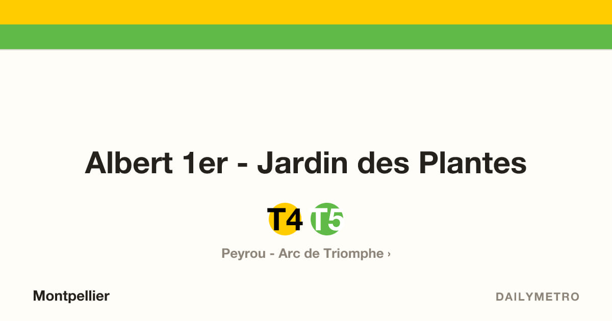 Station Albert 1er - Jardin des Plantes · Lignes T4, T5