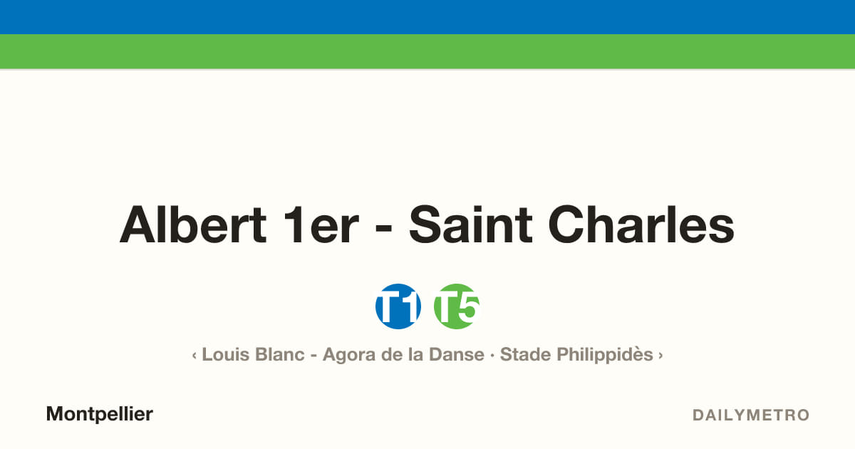 Station Albert 1er - Saint Charles · Lignes T1, T5