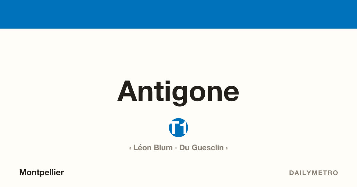 Station Antigone · Lignes T1