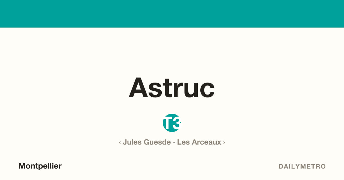 Station Astruc · Lignes T3