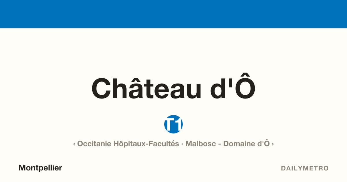 Station Château d'Ô · Lignes T1