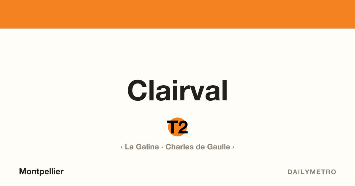 Clairval station · Lines T2
