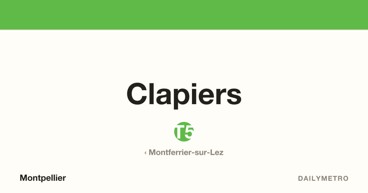 Station Clapiers · Lignes T5