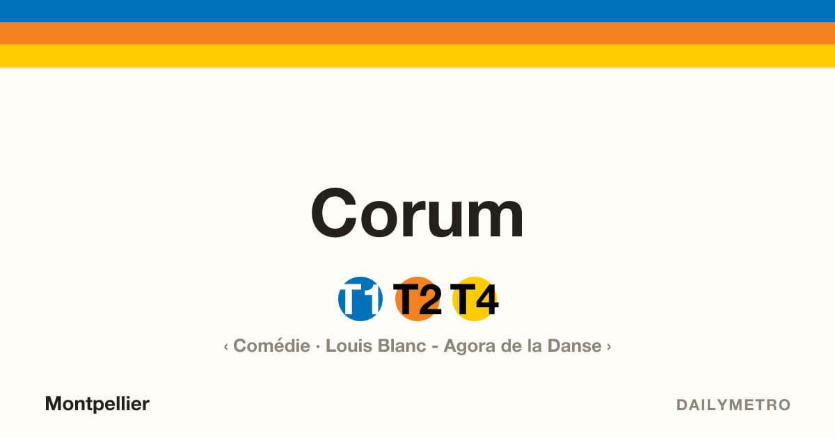 Corum station · Lines T1, T2, T4