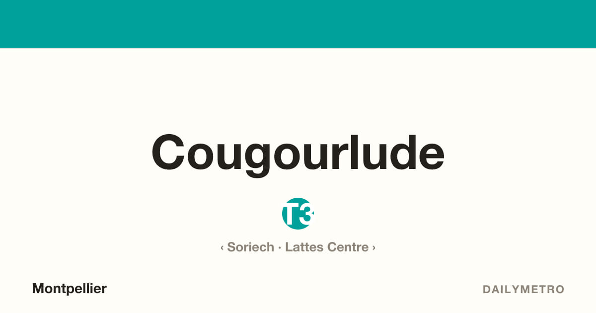 Cougourlude station · Lines T3