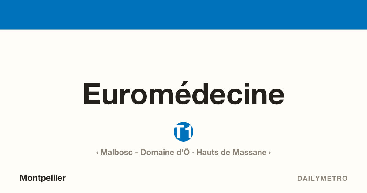 Station Euromédecine · Lignes T1