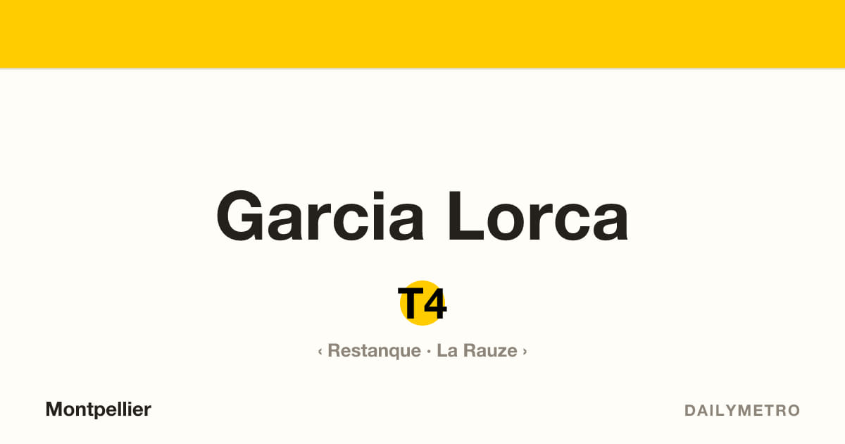 Station Garcia Lorca · Lignes T4