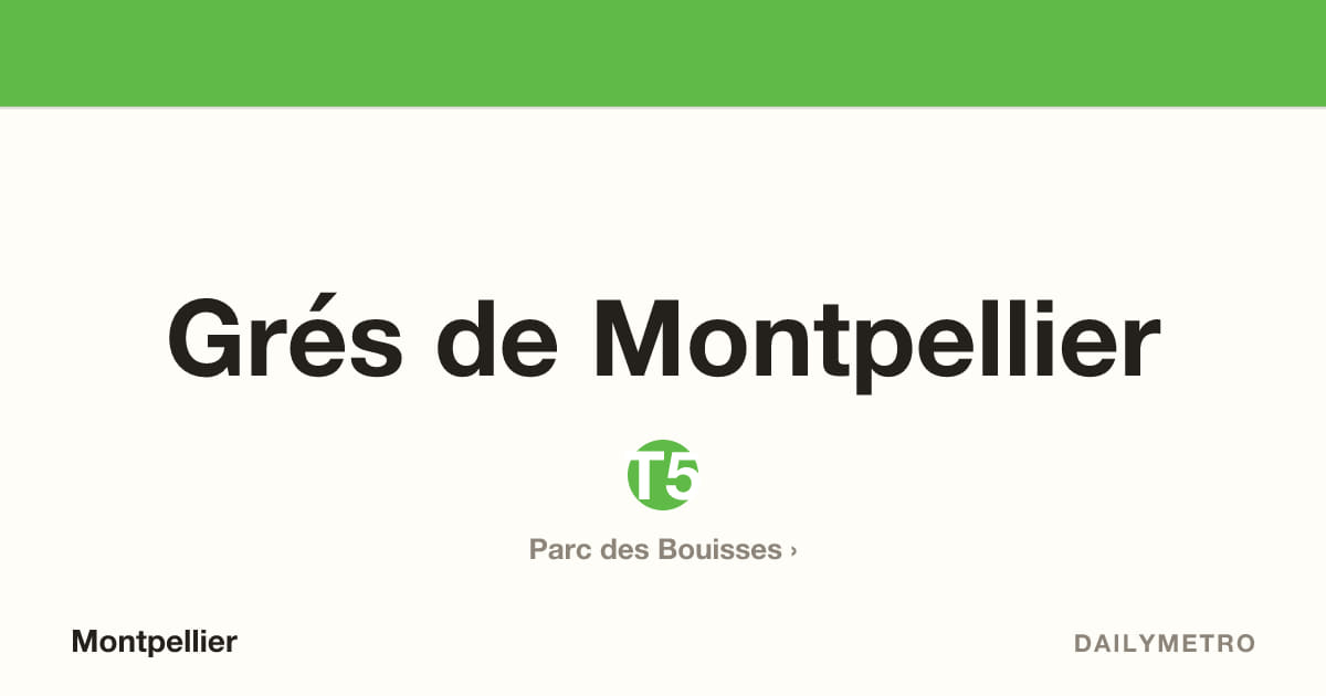 Station Grés de Montpellier · Lignes T5