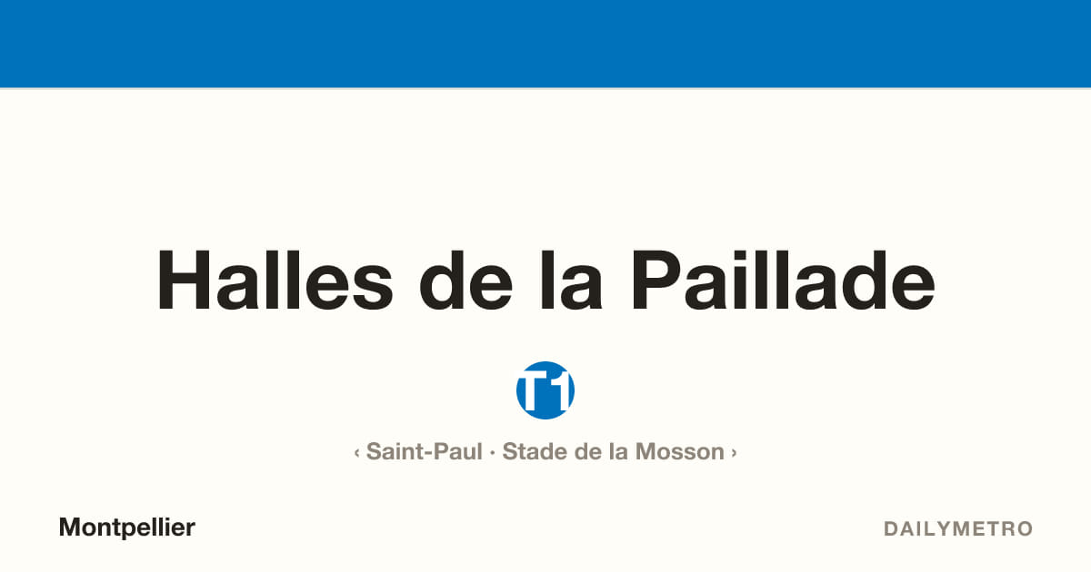 Station Halles de la Paillade · Lignes T1