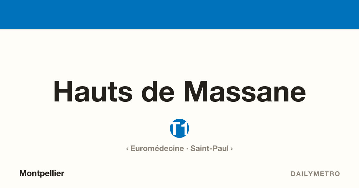 Hauts de Massane station · Lines T1