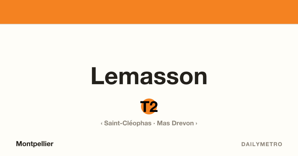 Station Lemasson · Lignes T2
