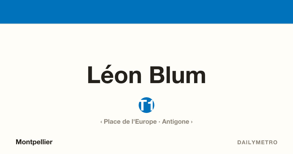 Station Léon Blum · Lignes T1