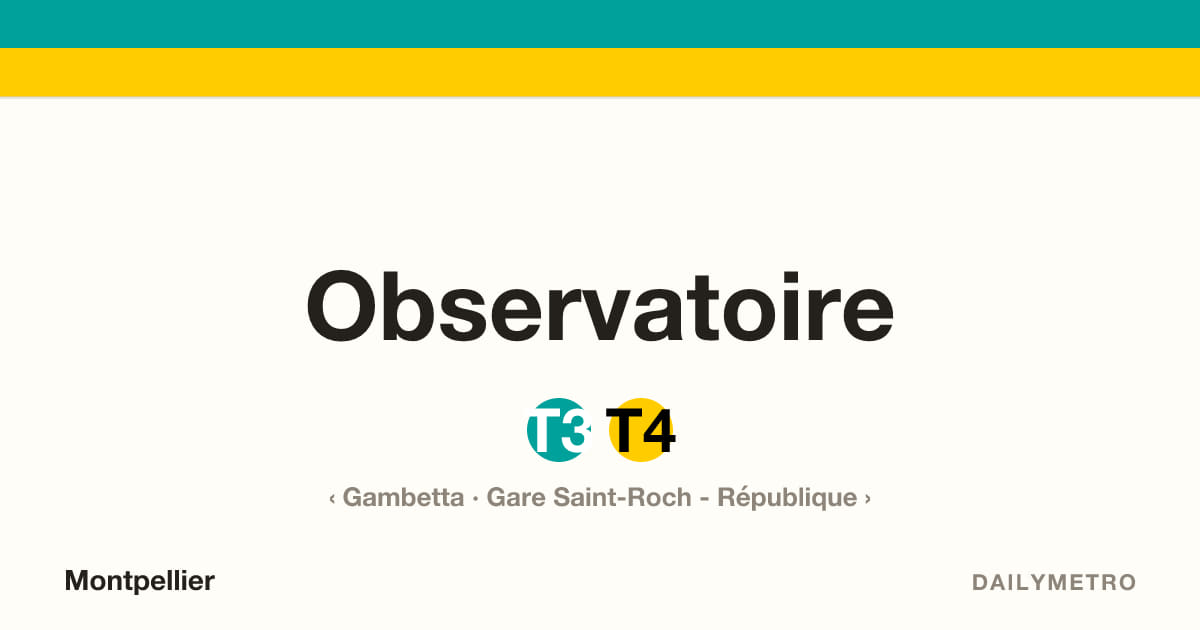 Observatoire station · Lines T3, T4