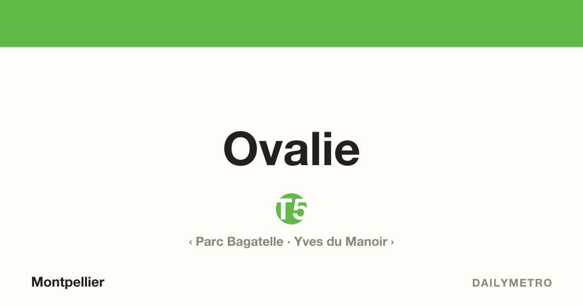 Station Ovalie · Lignes T5