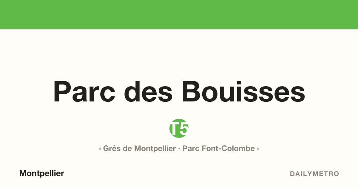 Station Parc des Bouisses · Lignes T5