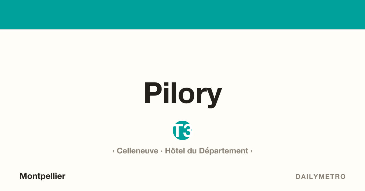 Station Pilory · Lignes T3