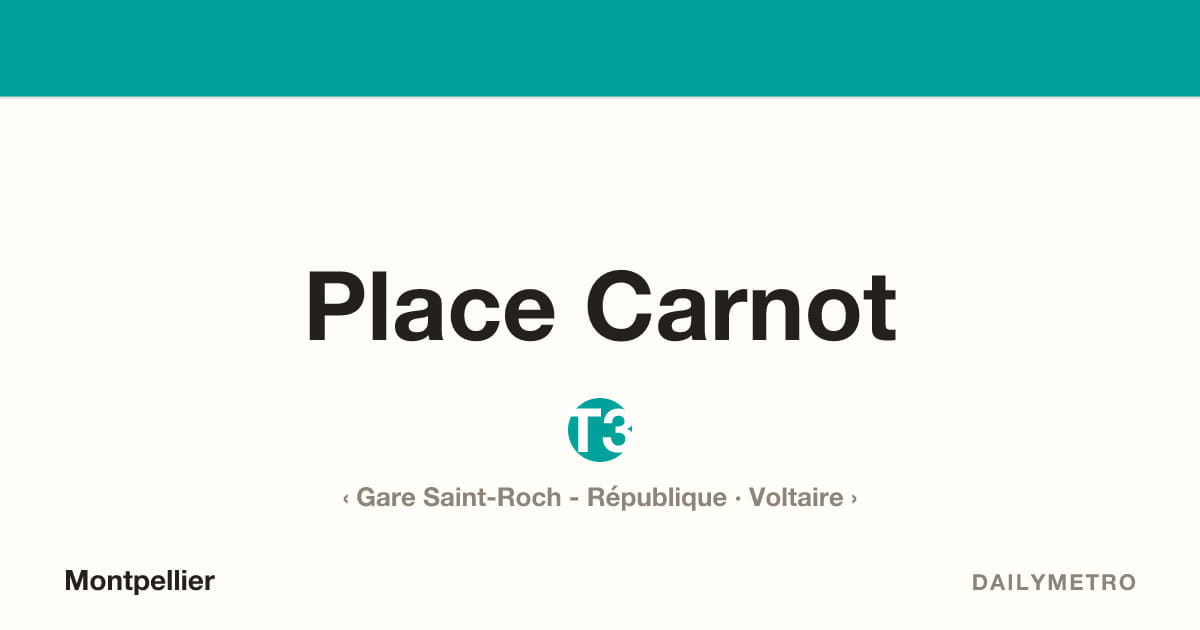 Station Place Carnot · Lignes T3