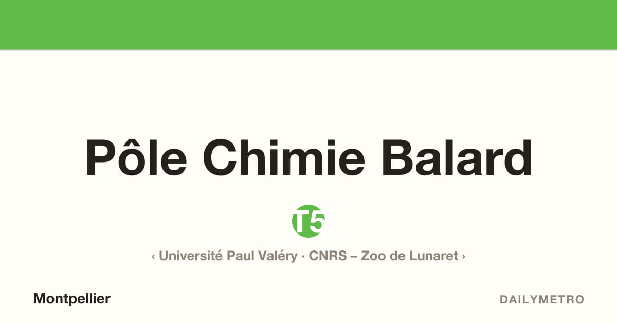 Station Pôle Chimie Balard · Lignes T5