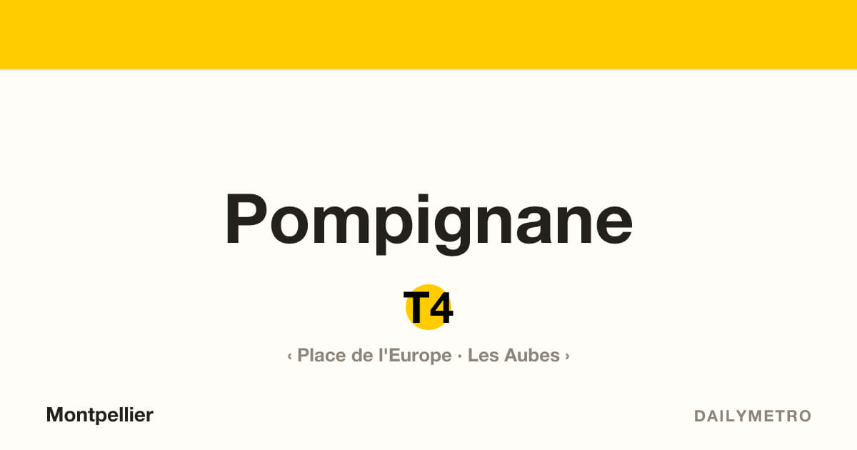 Station Pompignane · Lignes T4