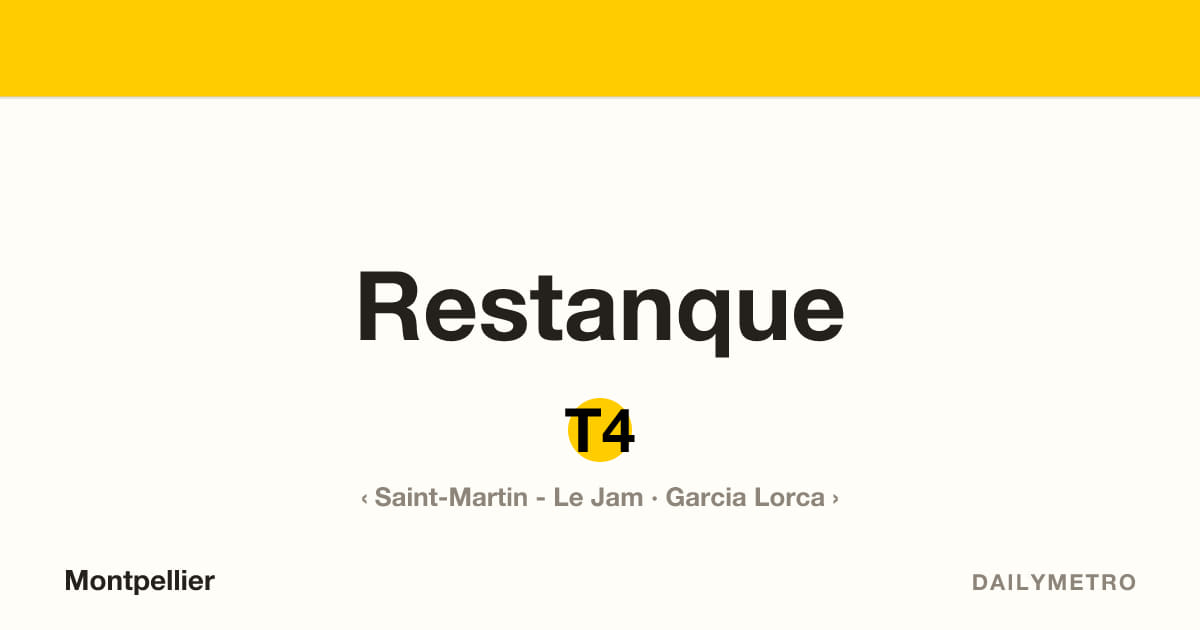 Restanque station · Lines T4
