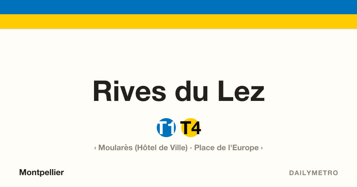 Station Rives du Lez · Lignes T1, T4