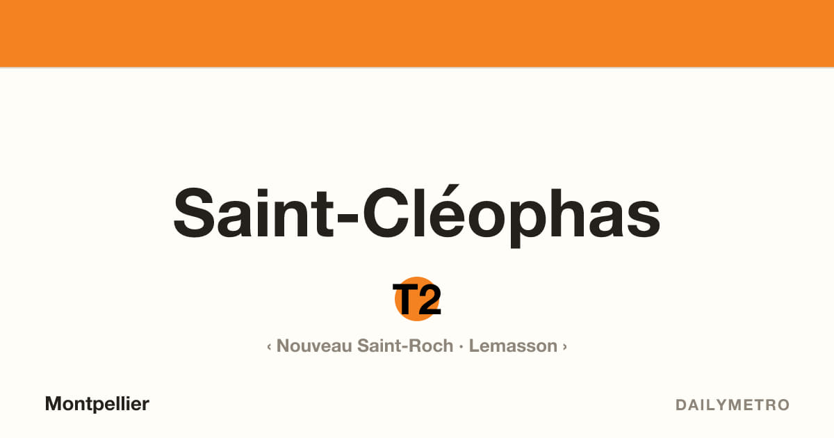 Station Saint-Cléophas · Lignes T2