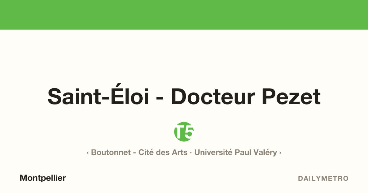 Saint-Éloi - Docteur Pezet station · Lines T5