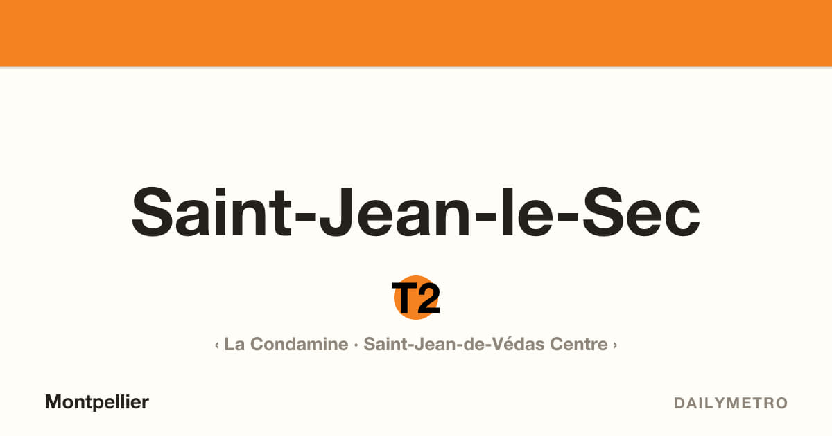 Station Saint-Jean-le-Sec · Lignes T2