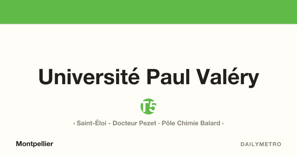 Station Université Paul Valéry · Lignes T5