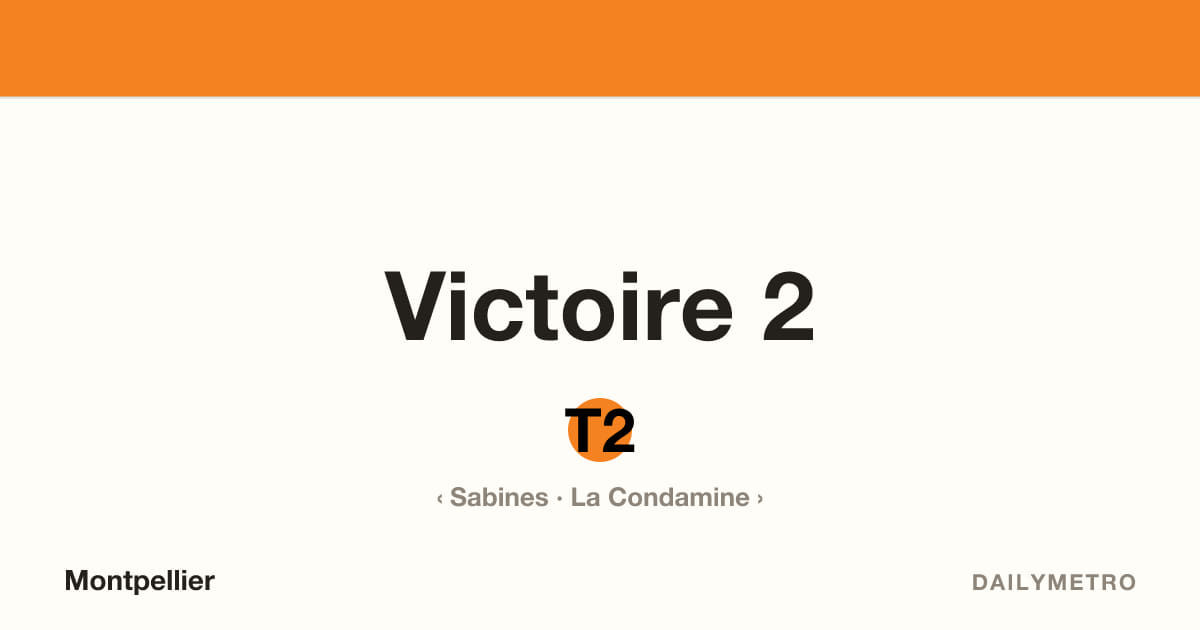 Station Victoire 2 · Lignes T2