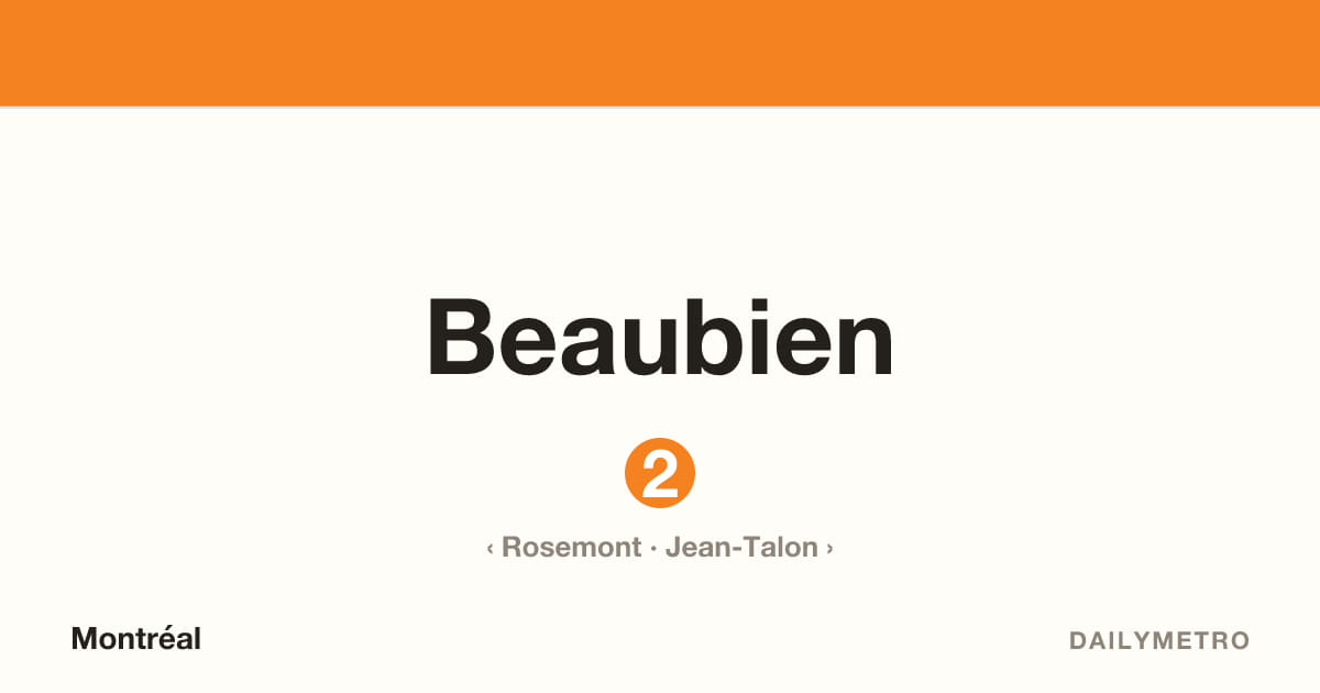 Station Beaubien · Lignes 2