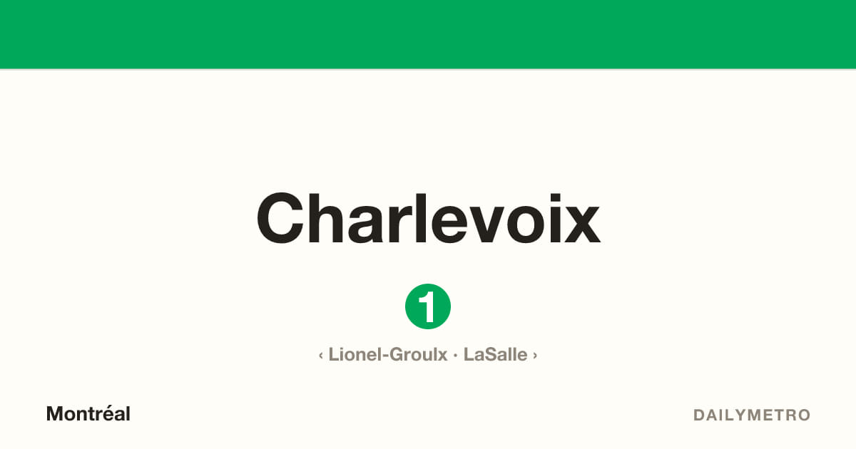 Station Charlevoix · Lignes 1