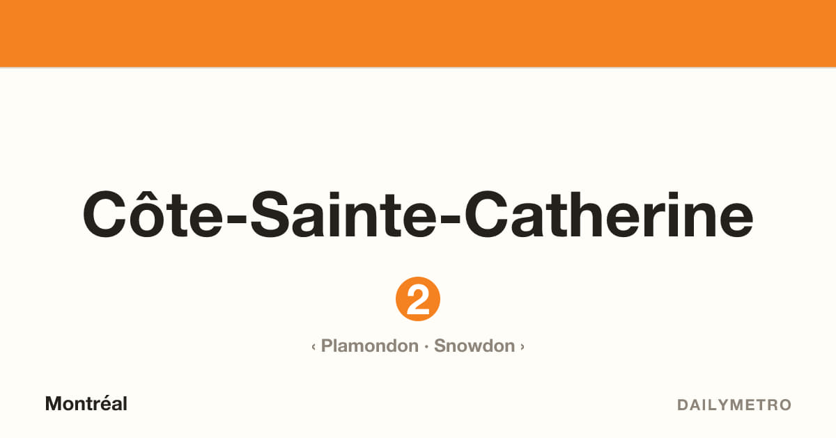 Côte-Sainte-Catherine station · Lines 2