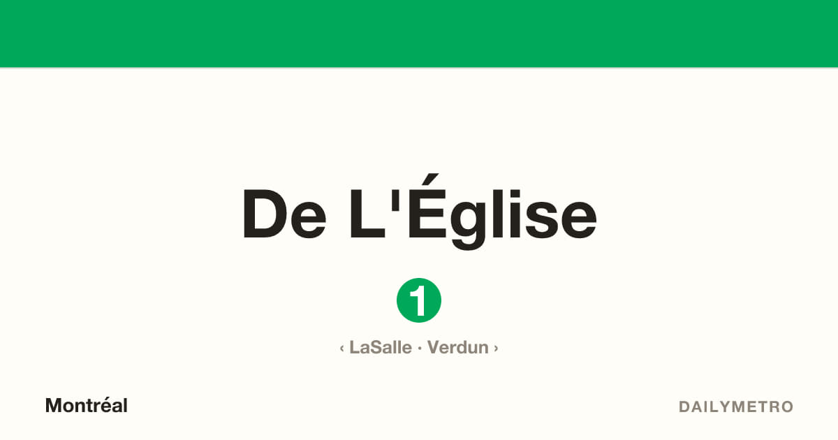 De L'Église station · Lines 1