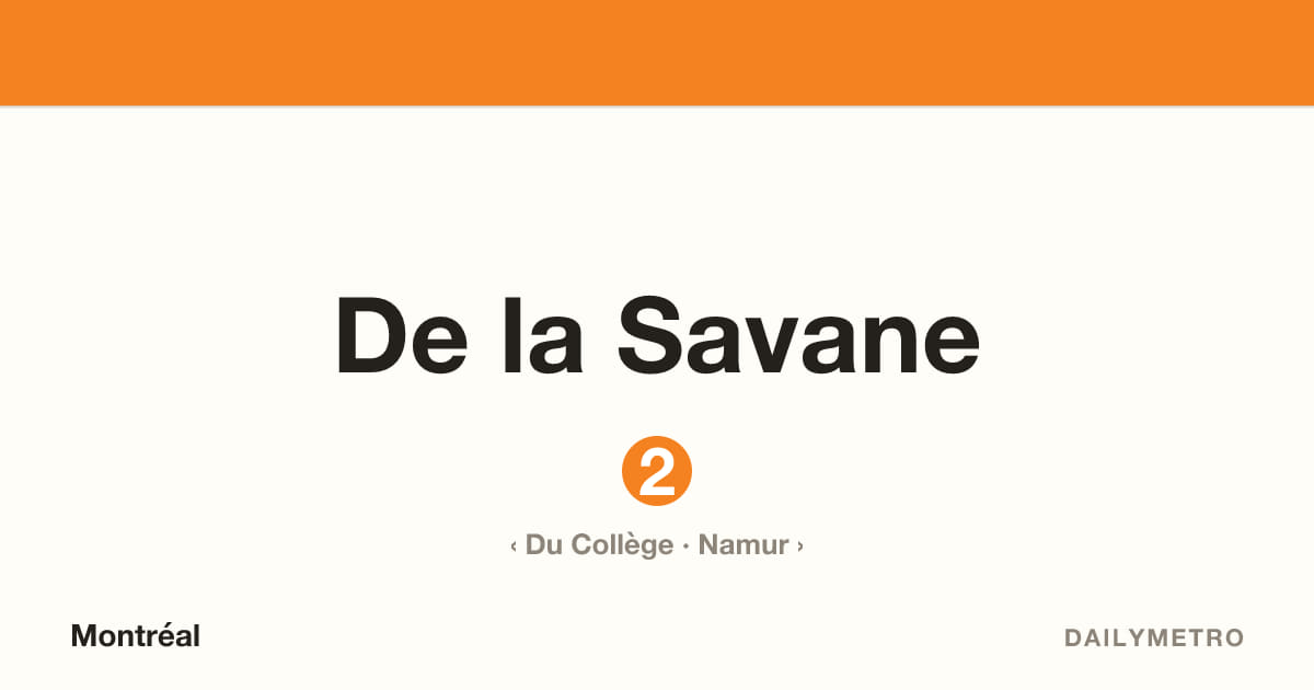 De la Savane station · Lines 2