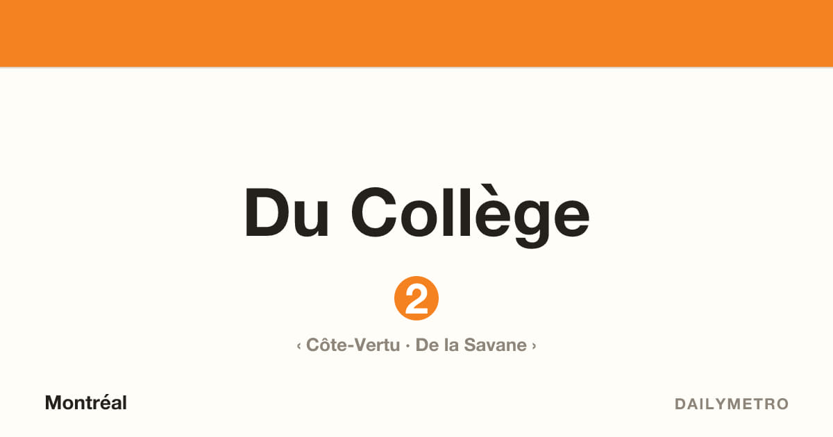 Du Collège station · Lines 2