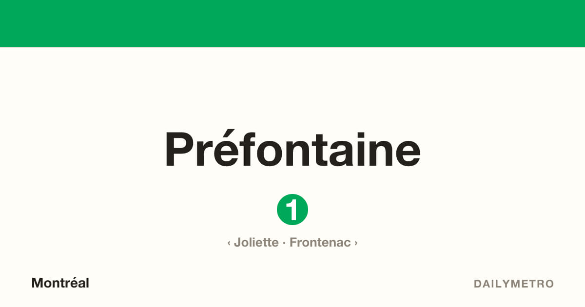 Préfontaine station · Lines 1