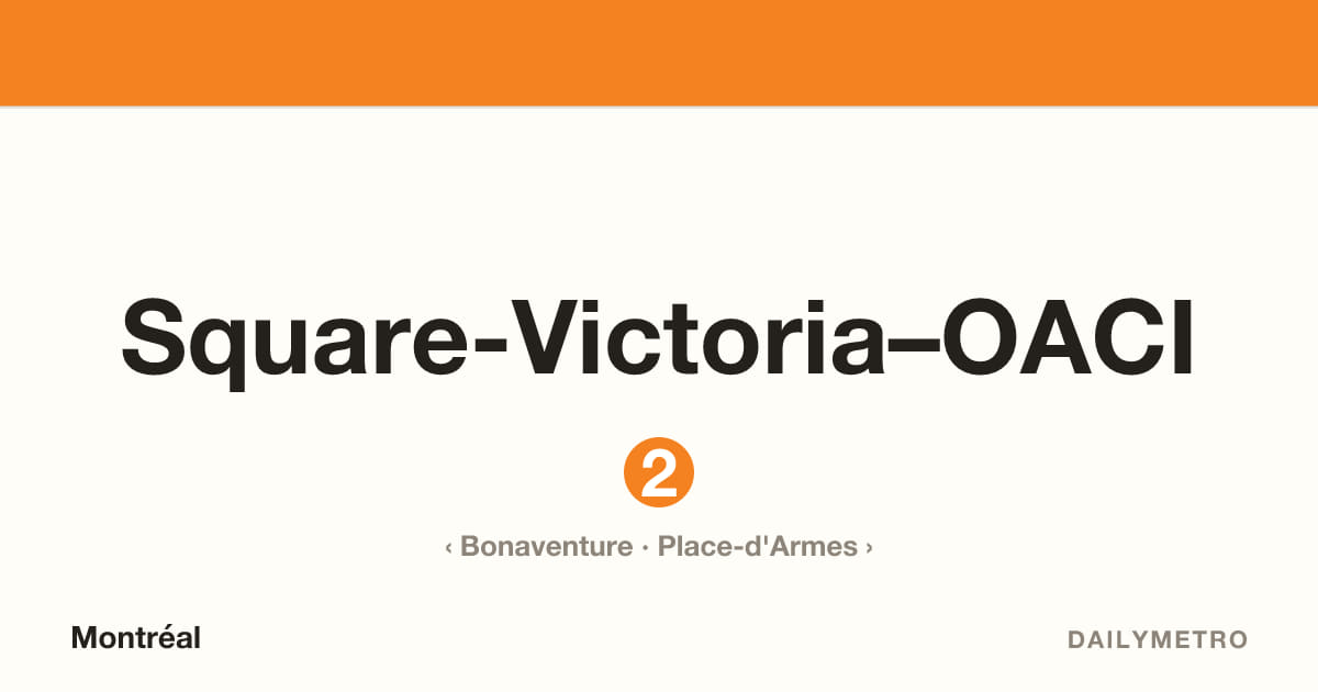 Square-Victoria–OACI station · Lines 2